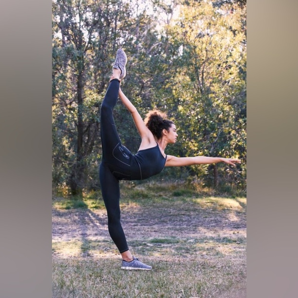 Free People Movement Cross The Line Onesie Jumpsuit Black Size Medium